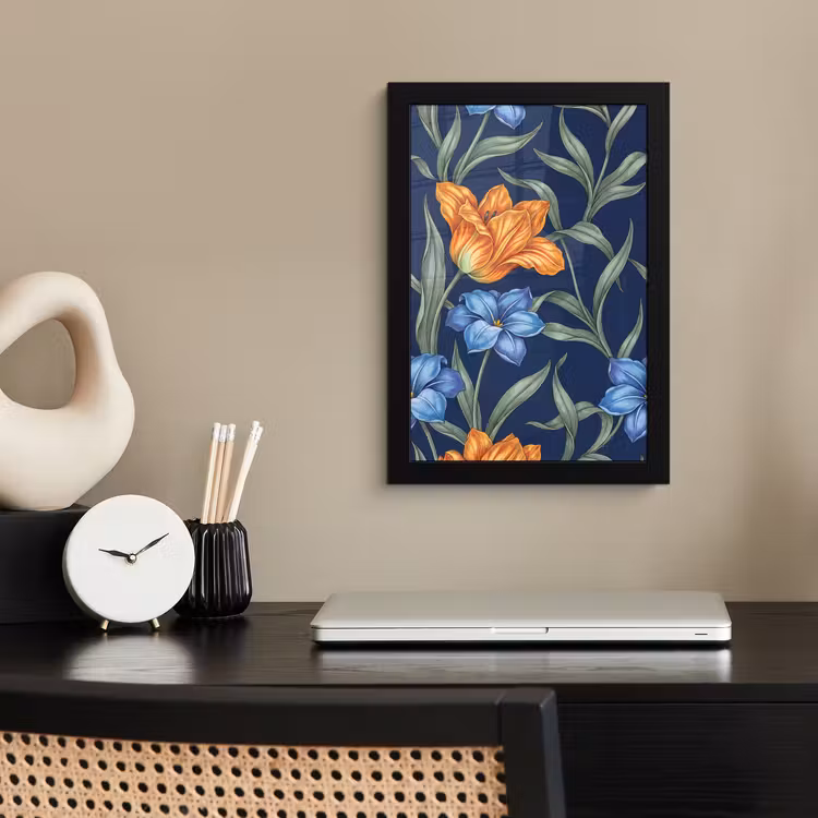 Framed Prints - Flowers - Botanical - Pattern - Bloemen - Botanisch - Patroon fotolijst zwart zonder passe partout klein