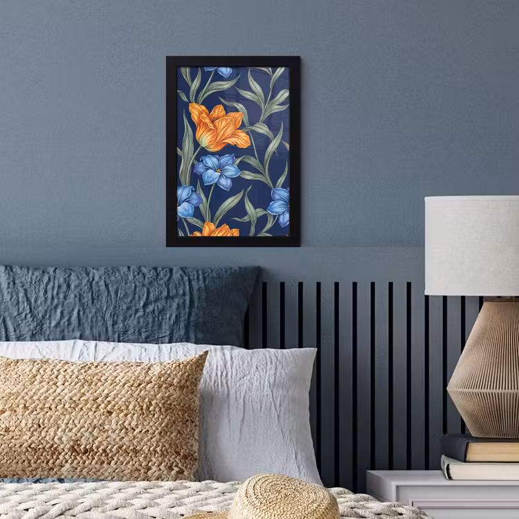 Framed Prints - Flowers - Botanical - Pattern - Bloemen - Botanisch - Patroon fotolijst zwart zonder passe partout klein