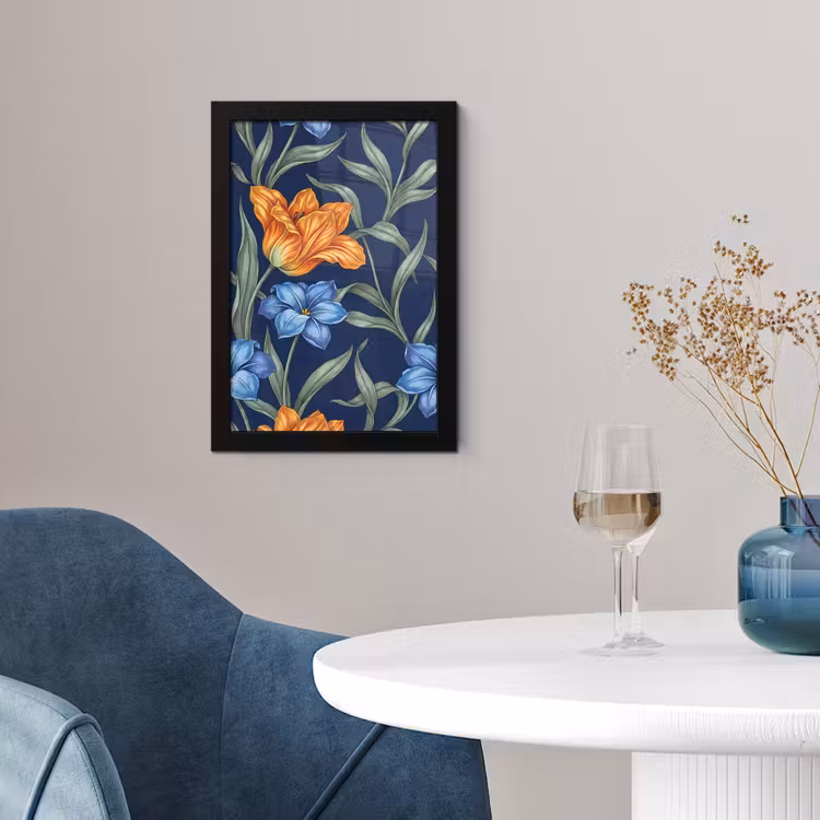 Framed Prints - Flowers - Botanical - Pattern - Bloemen - Botanisch - Patroon fotolijst zwart zonder passe partout klein