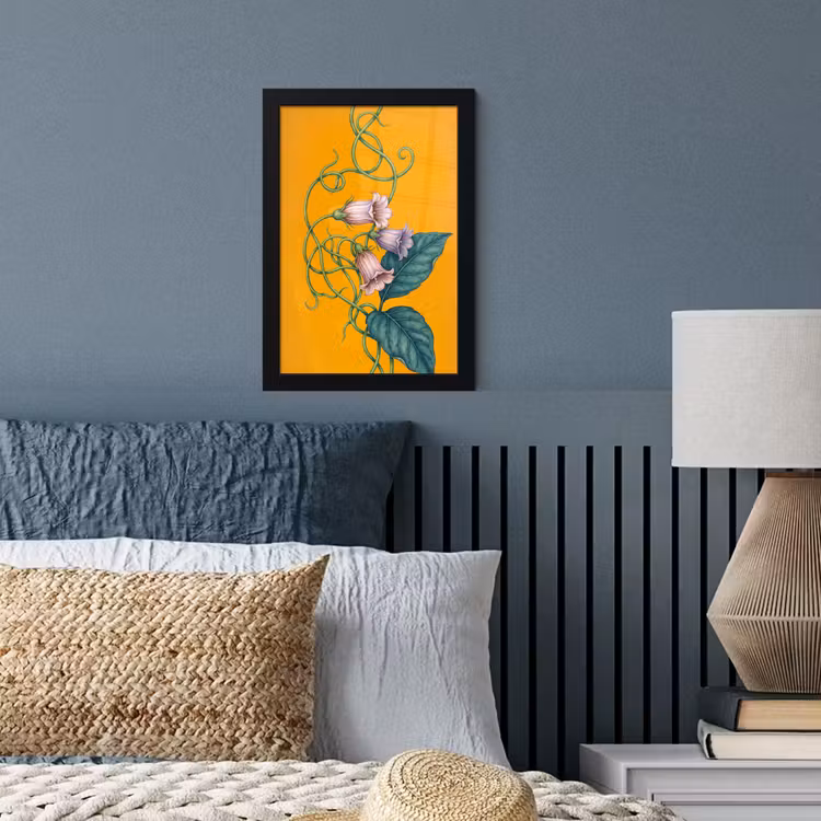 Framed Prints - Flowers - Botanical - Yellow - Bloemen - Botanisch - Geel fotolijst zwart zonder passe partout klein