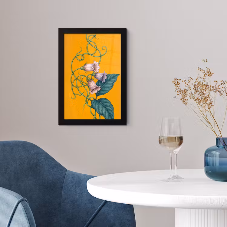 Framed Prints - Flowers - Botanical - Yellow - Bloemen - Botanisch - Geel fotolijst zwart zonder passe partout klein