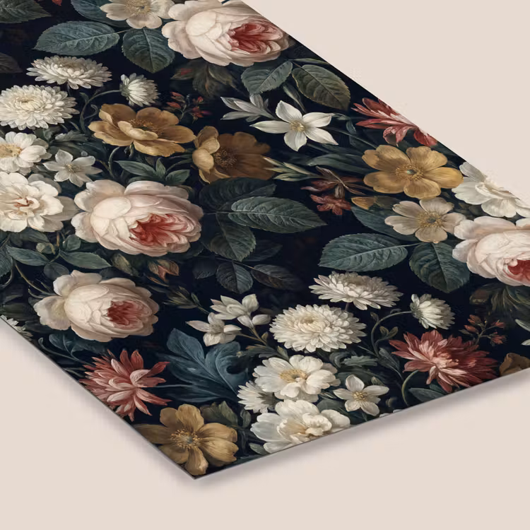 Bloemen - Boeket - Botanisch - Vintage - Donkere achtergrond fotolijst zwart zonder passe partout klein -zsfeer6