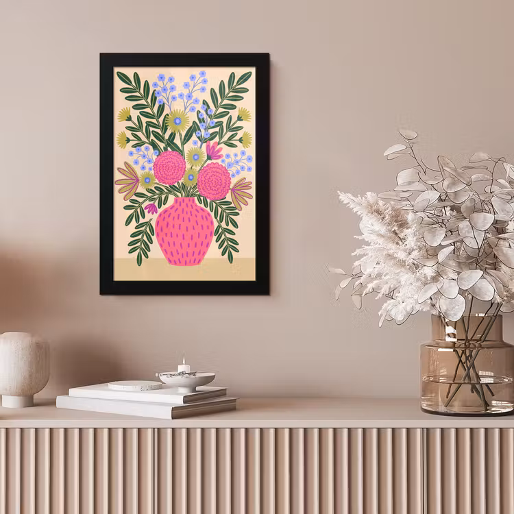 Bloemen - Boeket - Natuur - Abstract - Roze fotolijst zwart zonder passe partout klein -sfeer5
