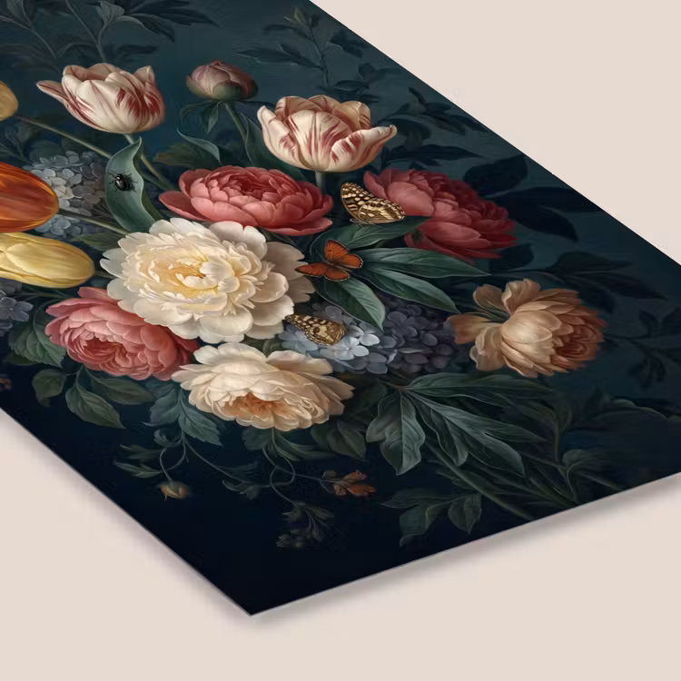 Bloemen - Boeket - Natuur - Klassiek - Donker fotolijst zwart zonder passe partout klein -zsfeer6