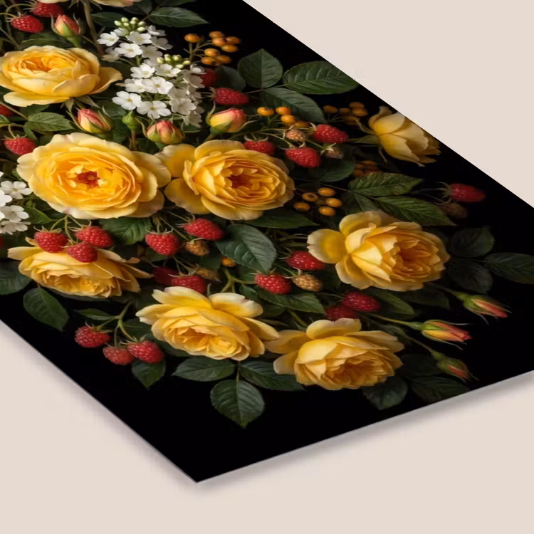 Bloemen - Boeket - Natuur - Klassiek - Geel fotolijst zwart zonder passe partout klein -zsfeer6