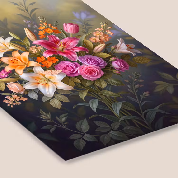 Bloemen - Boeket - Natuur - Kleurrijk - Modern fotolijst zwart zonder passe partout klein -zsfeer6