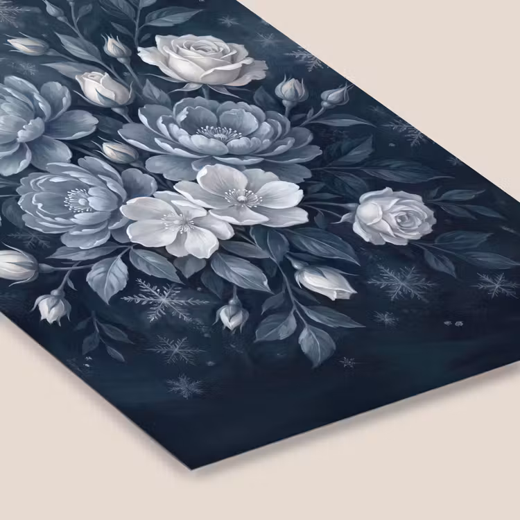 Bloemen - Boeket - Winter - Abstract - Blauw fotolijst zwart zonder passe partout klein -zsfeer6