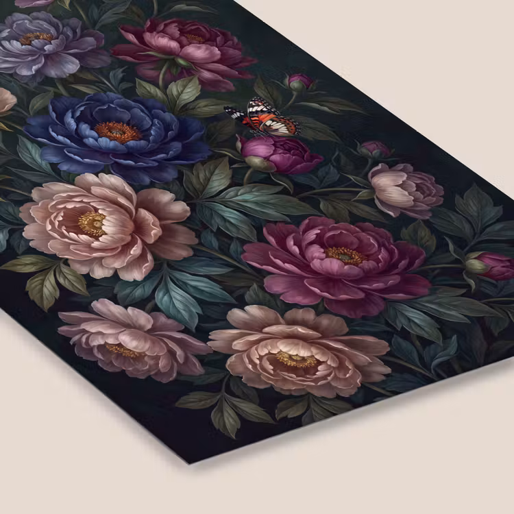 Bloemen - Vlinder - Natuur - Modern - Paars fotolijst zwart zonder passe partout klein -zsfeer6