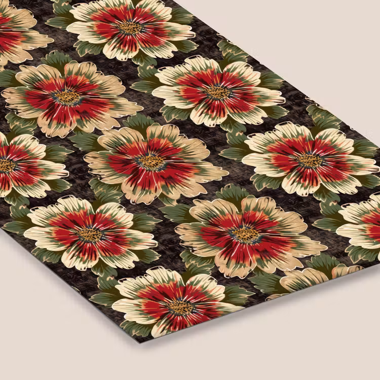 Bloemen - Klassiek - Patroon - Rood fotolijst zwart zonder passe partout klein 224 -zsfeer6