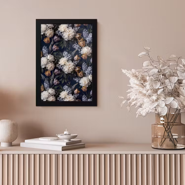 Bloemen - Donker - Elegant - Natuur - Wit fotolijst zwart zonder passe partout klein -sfeer5