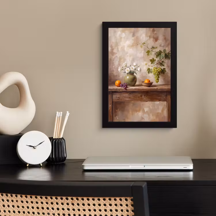 Framed Prints - Flowers - Fruit - Still Life - Bloemen - Fruit - Stilleven fotolijst zwart zonder passe partout klein