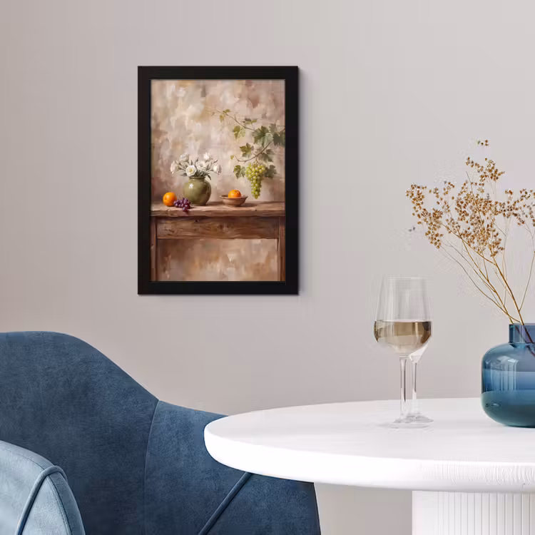 Framed Prints - Flowers - Fruit - Still Life - Bloemen - Fruit - Stilleven fotolijst zwart zonder passe partout klein