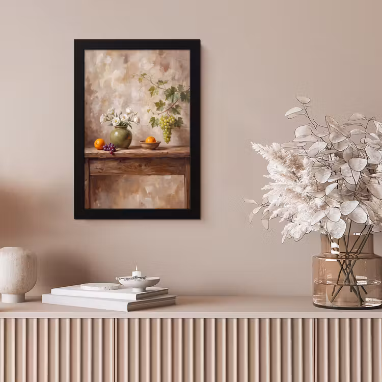Framed Prints - Flowers - Fruit - Still Life - Bloemen - Fruit - Stilleven fotolijst zwart zonder passe partout klein