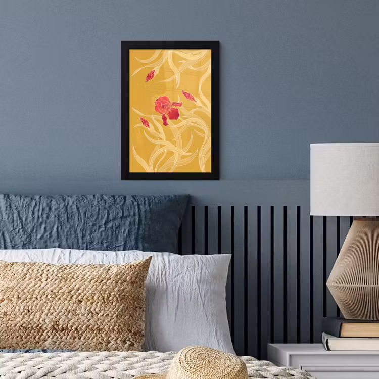 Framed Prints - Flowers - Illustration - Red - Bloemen - Illustratie - Rood fotolijst zwart zonder passe partout klein