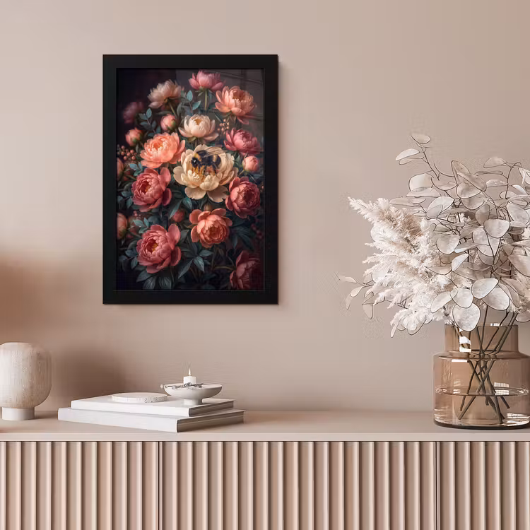 Bloemen - Insect - Natuur - Roze fotolijst zwart zonder passe partout klein -sfeer5
