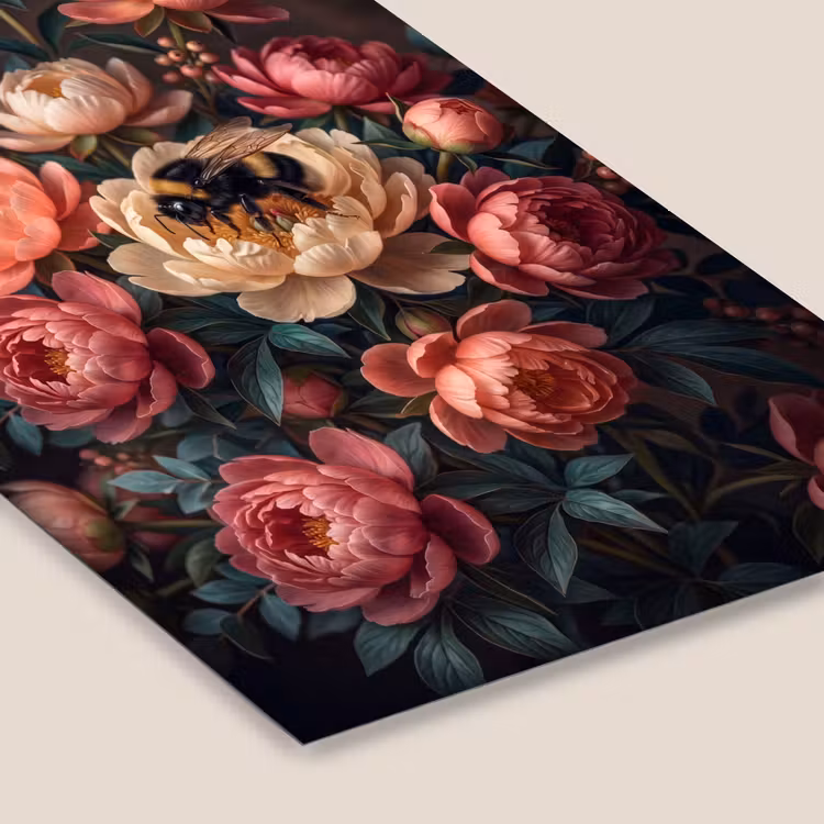 Bloemen - Insect - Natuur - Roze fotolijst zwart zonder passe partout klein -zsfeer6