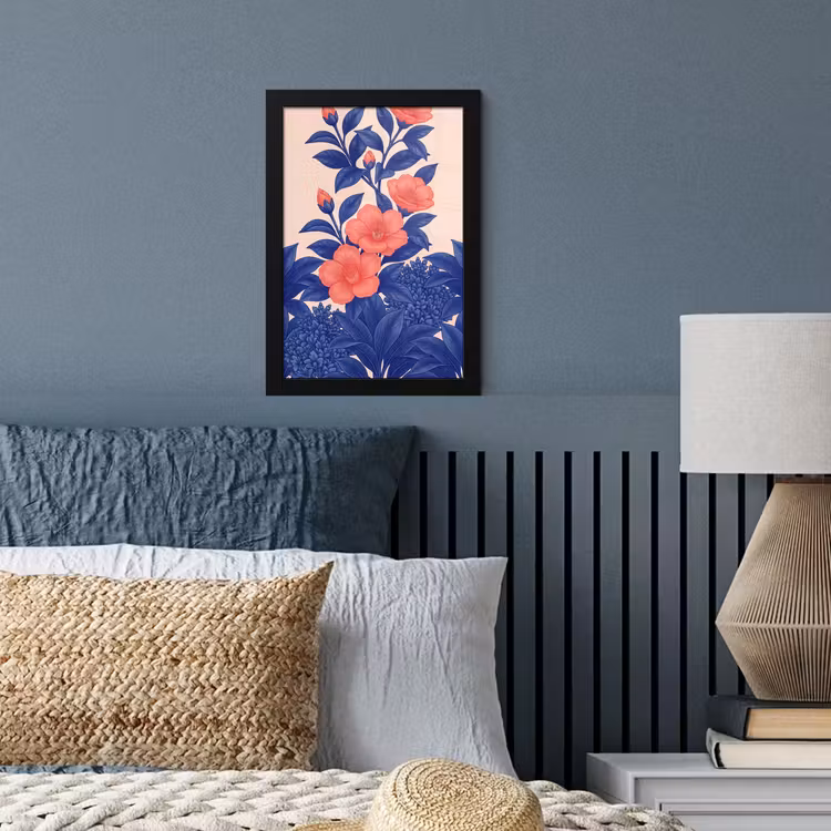 Framed Prints - Flowers - Leaves - Botanical - Bloemen - Bladeren - Botanisch fotolijst zwart zonder passe partout klein