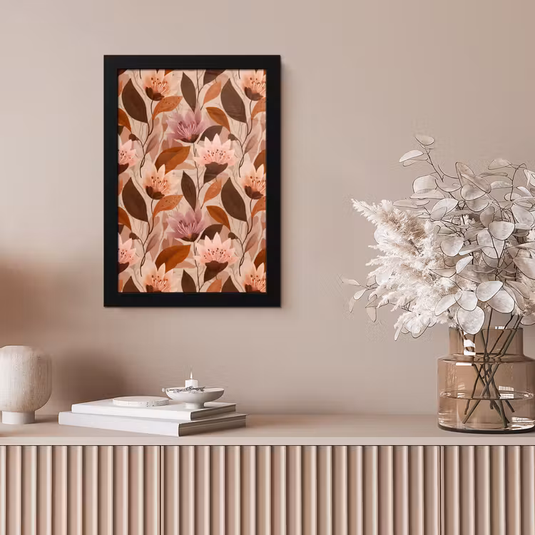 Bloemen - Bladeren - Bruin fotolijst zwart zonder passe partout klein 224 -sfeer5