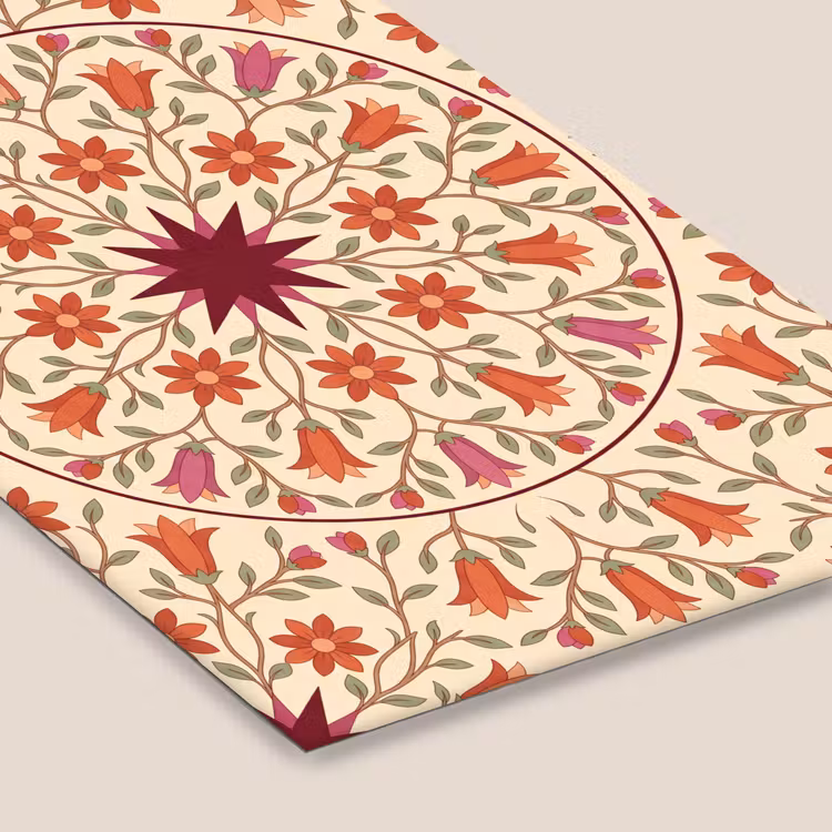 Bloemen - Mandala - Decoratief - Rood fotolijst zwart zonder passe partout klein -zsfeer6