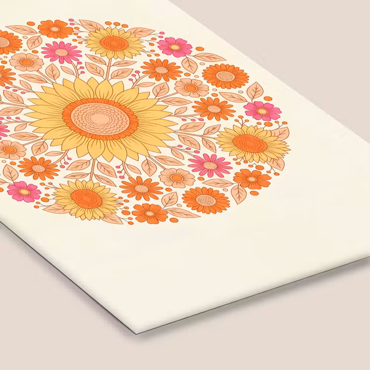 Bloemen - Mandala - Patroon - Kleurrijk fotolijst zwart zonder passe partout klein -zsfeer6