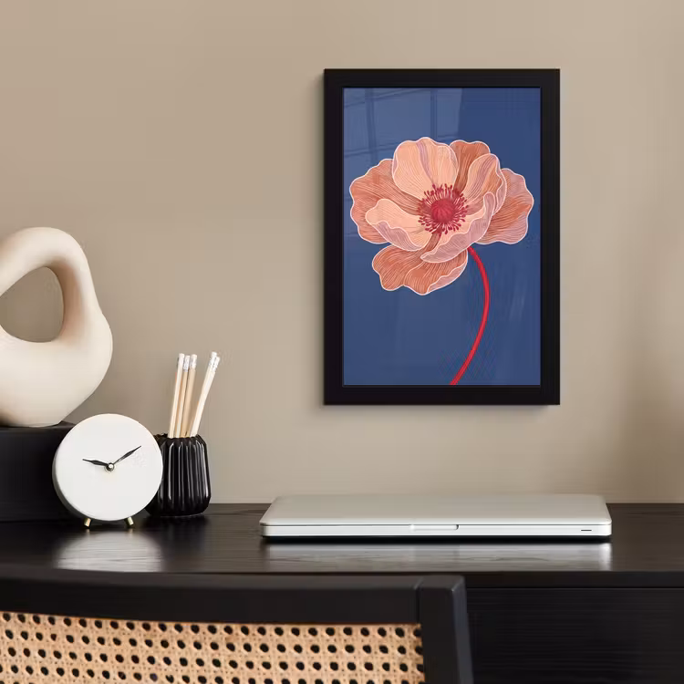 Framed Prints - Flowers - Modern - Abstract - Bloemen - Modern - Abstract fotolijst zwart zonder passe partout klein