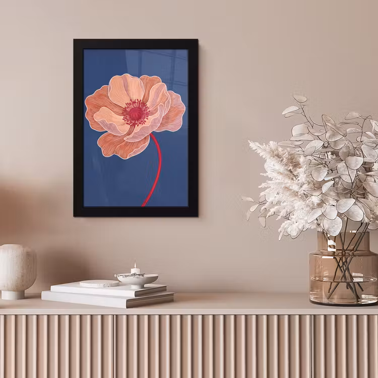 Framed Prints - Flowers - Modern - Abstract - Bloemen - Modern - Abstract fotolijst zwart zonder passe partout klein
