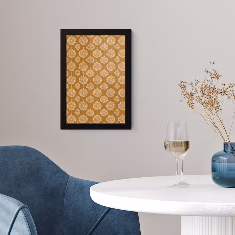 Bloemen - Modern - Oker fotolijst zwart zonder passe partout klein 224 -sfeer4
