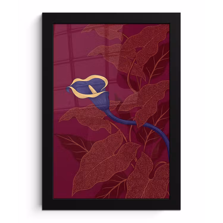 Framed Prints - Flowers - Modern - Purple - Bloemen - Modern - Paars fotolijst zwart zonder passe partout klein