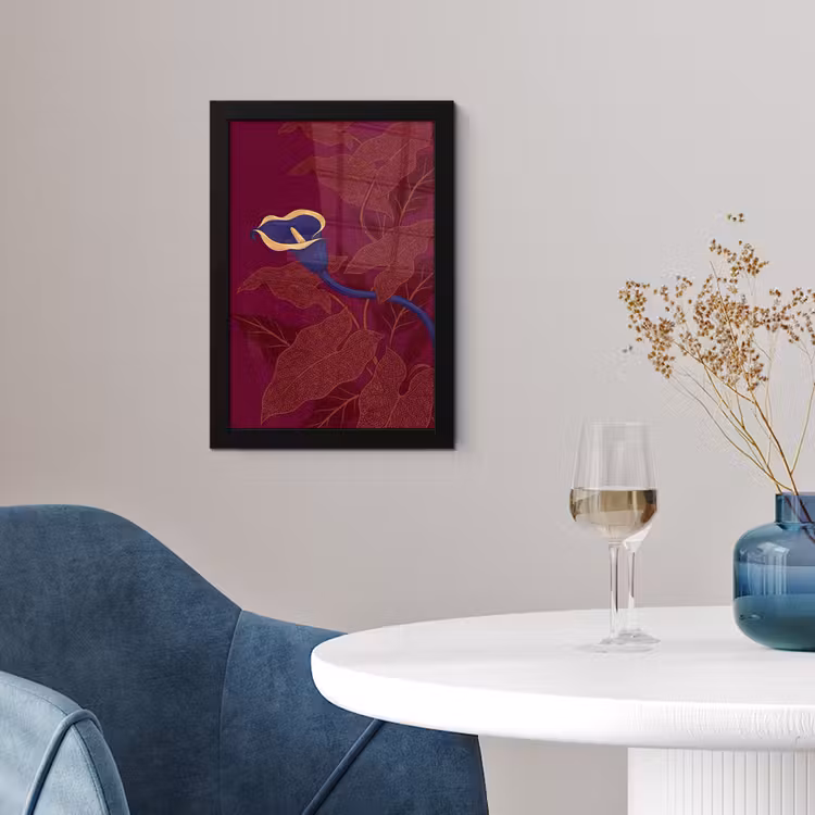 Framed Prints - Flowers - Modern - Purple - Bloemen - Modern - Paars fotolijst zwart zonder passe partout klein