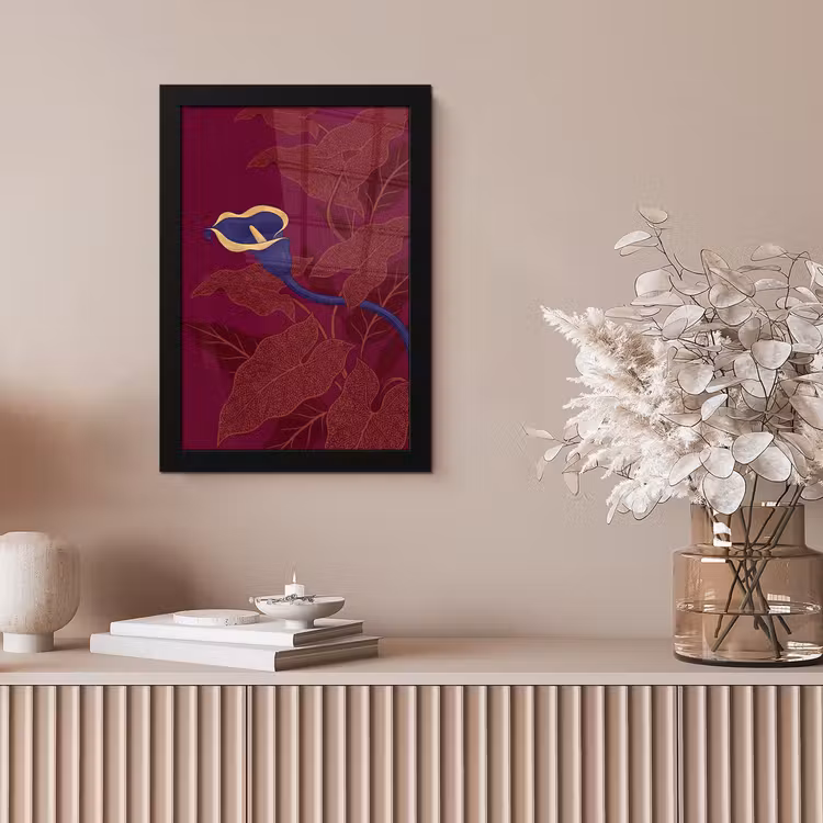 Framed Prints - Flowers - Modern - Purple - Bloemen - Modern - Paars fotolijst zwart zonder passe partout klein