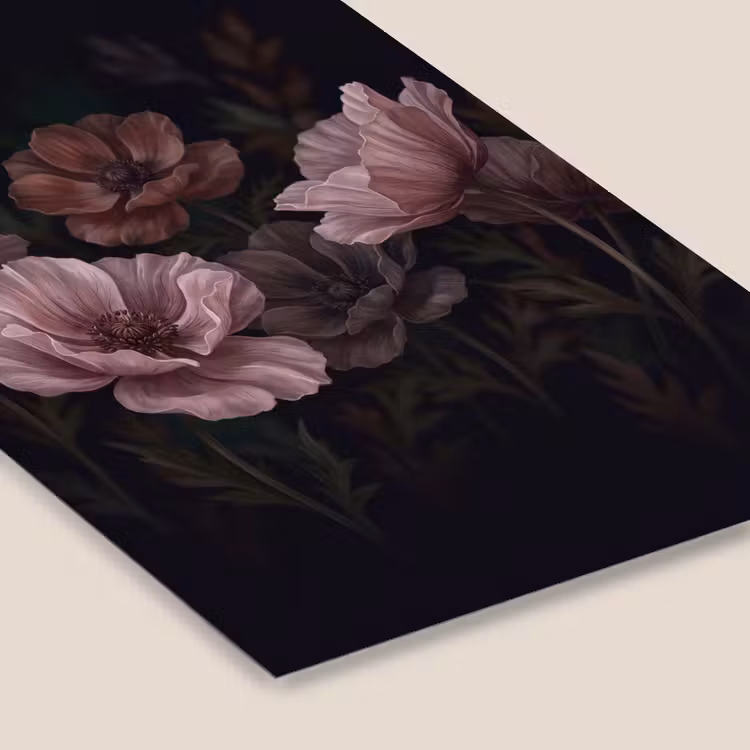 Bloemen - Natuur - Roze - Donker - Modern fotolijst zwart zonder passe partout klein -zsfeer6