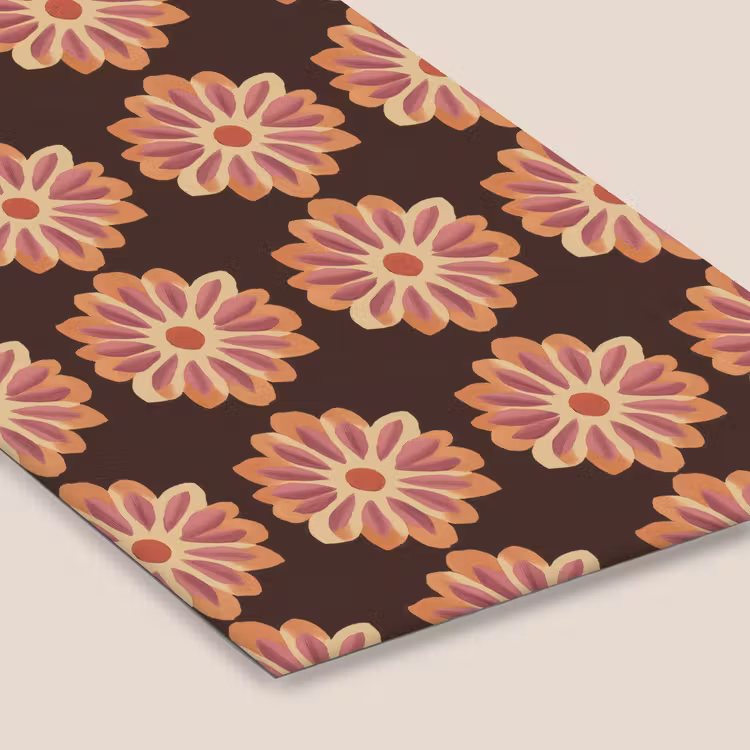 Bloemen - Patroon - Bruin fotolijst zwart zonder passe partout klein 224 -zsfeer6