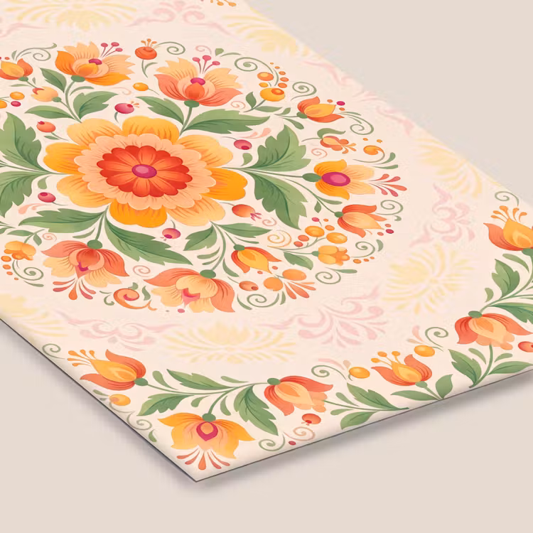 Bloemen - Patroon - Decoratief - Oranje fotolijst zwart zonder passe partout klein -zsfeer6