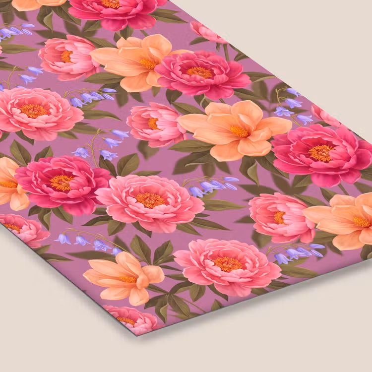 Bloemen - Patroon - Illustratie - Roze fotolijst zwart zonder passe partout klein -zsfeer6