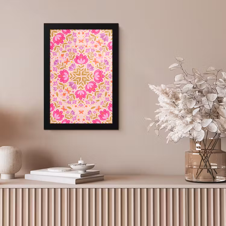 Bloemen - Patroon - Natuur - Abstract - Roze fotolijst zwart zonder passe partout klein -sfeer5