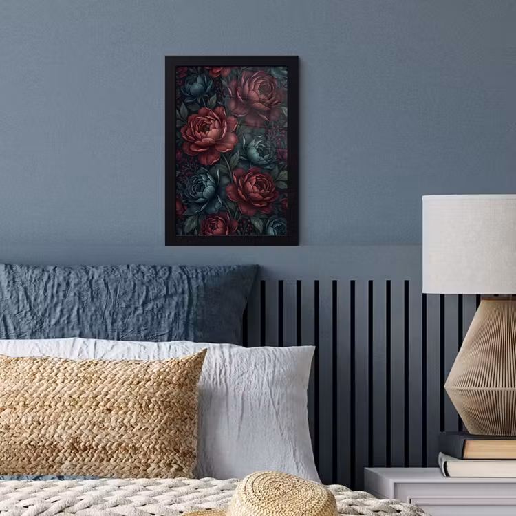 Bloemen - Patroon - Natuur - Klassiek - Donker fotolijst zwart zonder passe partout klein -sfeer3