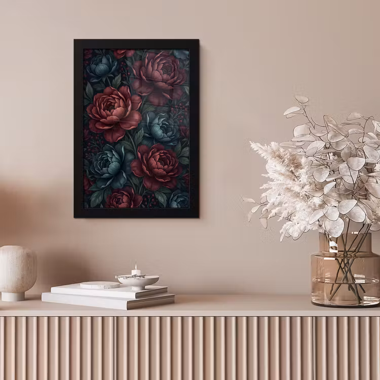 Bloemen - Patroon - Natuur - Klassiek - Donker fotolijst zwart zonder passe partout klein -sfeer5
