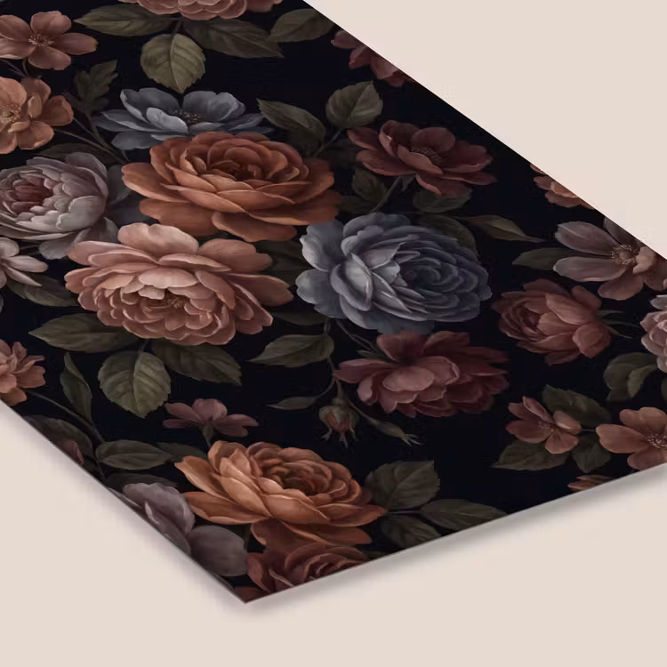 Bloemen - Patroon - Vintage - Donker - Roze fotolijst zwart zonder passe partout klein -zsfeer6