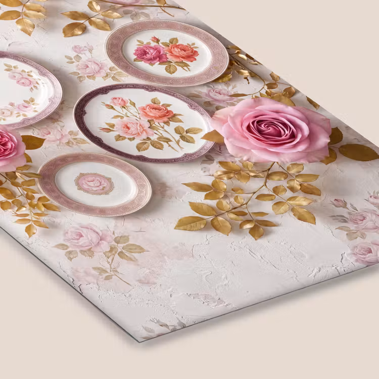 Bloemen - Patroon - Vintage - Roze - Decoratie fotolijst zwart zonder passe partout klein -zsfeer6