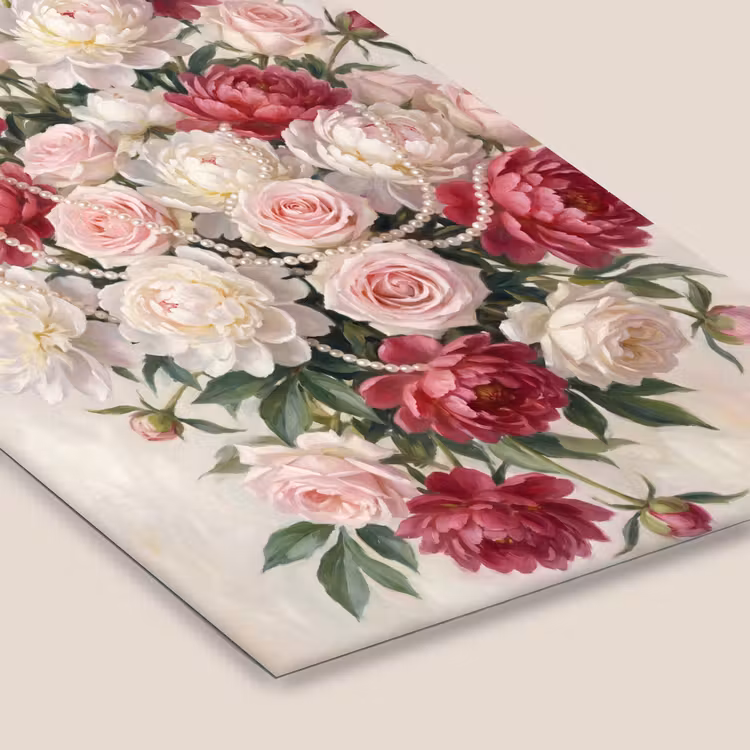 Bloemen - Parels - Romantiek - Klassiek - Roze fotolijst zwart zonder passe partout klein -zsfeer6