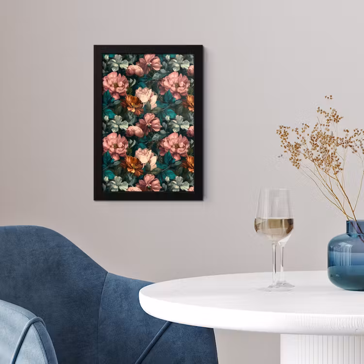 Bloemen - Schilderachtig - Patroon - Roze fotolijst zwart zonder passe partout klein 224 -sfeer4