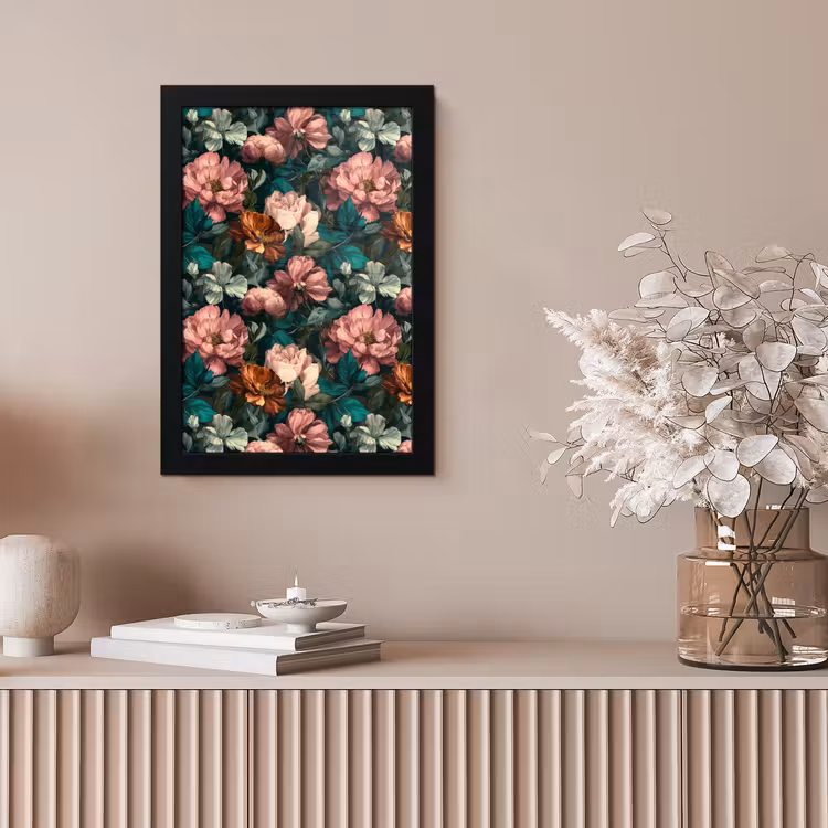 Bloemen - Schilderachtig - Patroon - Roze fotolijst zwart zonder passe partout klein 224 -sfeer5
