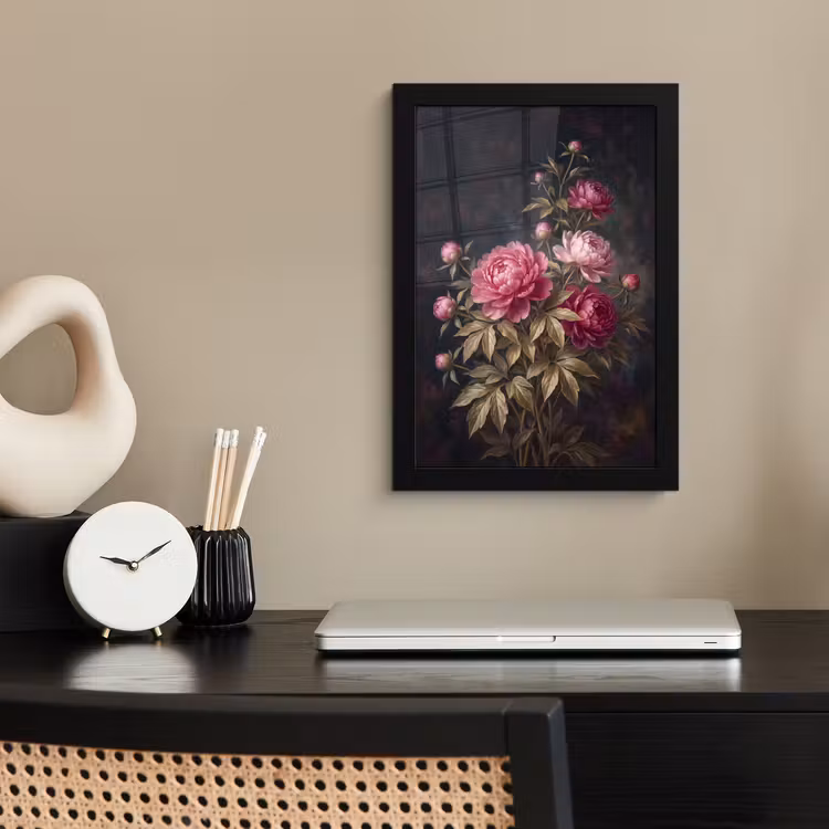 Bloemen - Roze - Klassiek - Natuur fotolijst zwart zonder passe partout klein -sfeer1