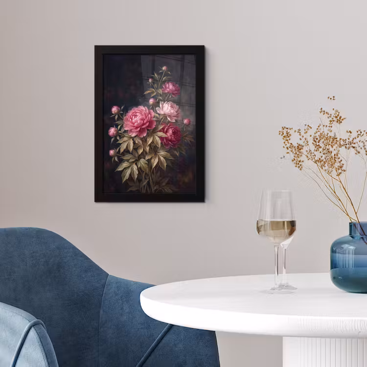 Bloemen - Roze - Klassiek - Natuur fotolijst zwart zonder passe partout klein -sfeer4