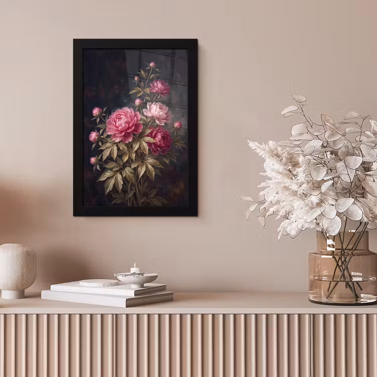 Bloemen - Roze - Klassiek - Natuur fotolijst zwart zonder passe partout klein -sfeer5