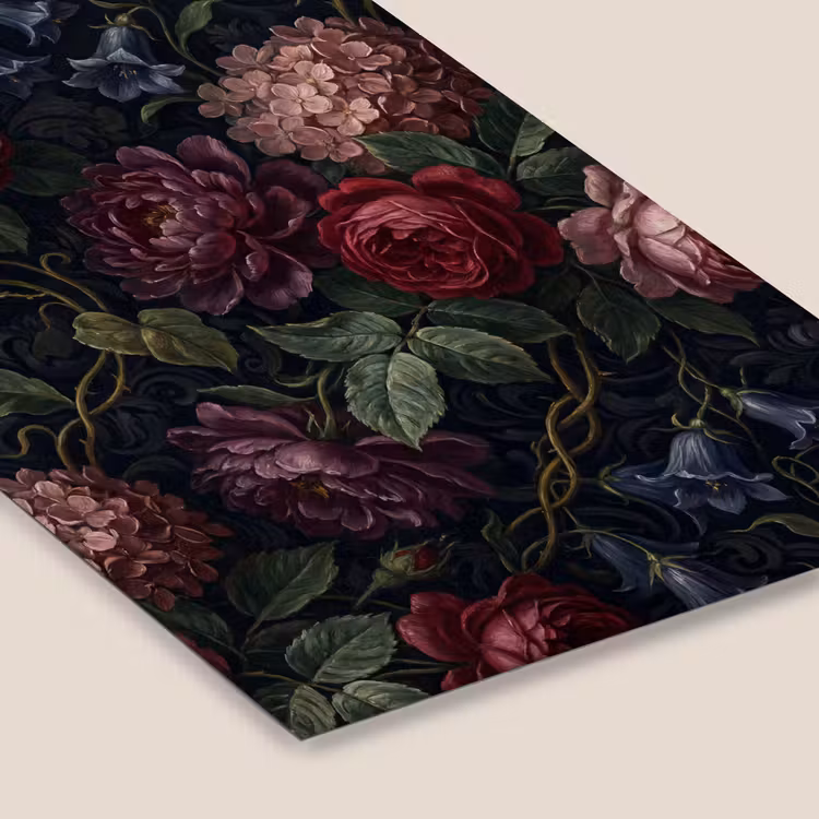 Bloemen - Rood - Klassiek - Donker - Patroon fotolijst zwart zonder passe partout klein -zsfeer6