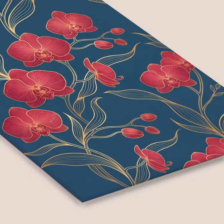 Framed Prints - Flowers - Red - Gold - Bloemen - Rood - Goud fotolijst zwart zonder passe partout klein