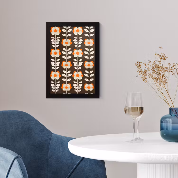 Bloemen - Retro - Bruin fotolijst zwart zonder passe partout klein 224 -sfeer4