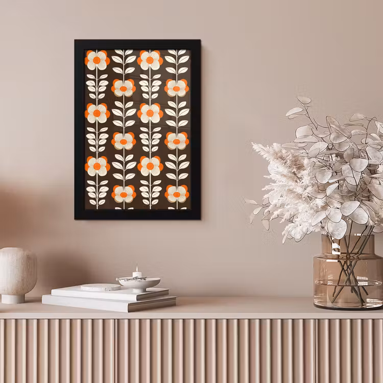 Bloemen - Retro - Bruin fotolijst zwart zonder passe partout klein 224 -sfeer5