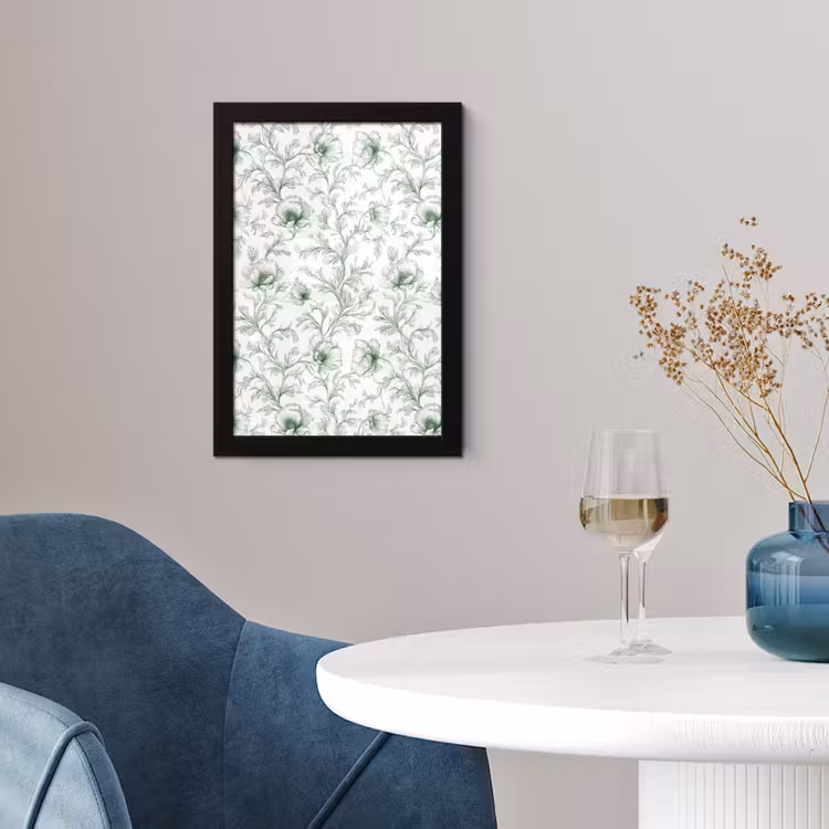 Bloemen - Getekend - Groen fotolijst zwart zonder passe partout klein 224 -sfeer4